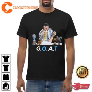 Messi G O A T Argentina Champions of the world Qatar 2022 T-shirt