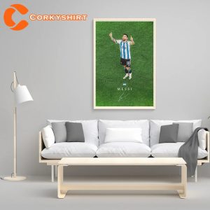 Messi Signature World Cup 2022 Lionel Messi GOAT Canvas Poster