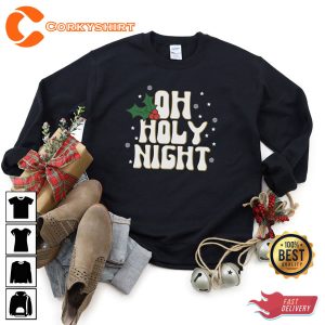 Oh Holy Night Retro Christmas Vacation Christmas Song Sweatshirt