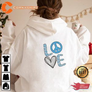 Peace and Love Retro Aesthetic Hoodie Design