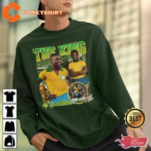 Pele 10 The King Football Legend Brazil RIP Signature T-Shirt