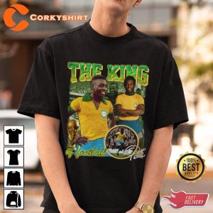 Pele 10 The King Football Legend Brazil RIP Signature T-Shirt