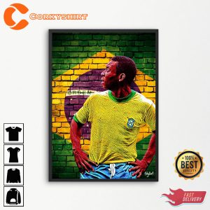 Pelé Attaccante Calciatore Brazil Poster