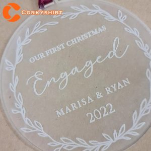 Personalised First Christmas Decoration Gift Engaged Ornament