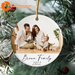Personalized Family Picture Custom Photo Xmas Gift Ornament