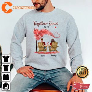 Personalized Together Since 2023 Cute Valentines Day Shirt