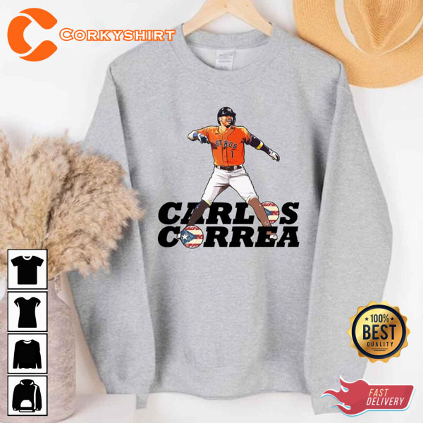 Puerto Rico Major League Baseball Carlos Correa Printed T-Shirt