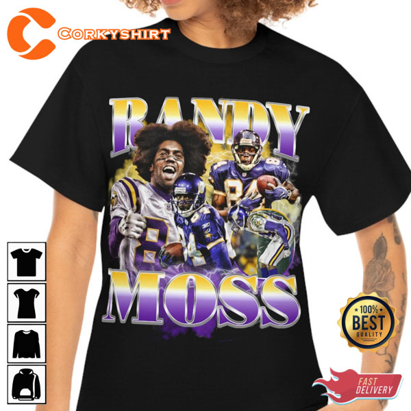 Randy Moss Minnesota Vikings Goat Receiver Hall Of Shirt