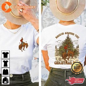 Retro 2 Sides Rocking Around The Christmas Tree Vintage Sweatshirt