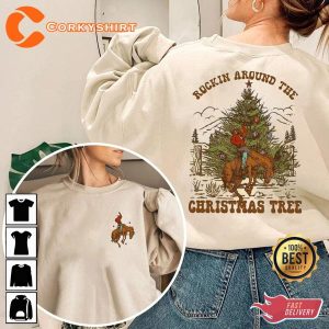 Retro 2 Sides Rocking Around The Christmas Tree Vintage Sweatshirt