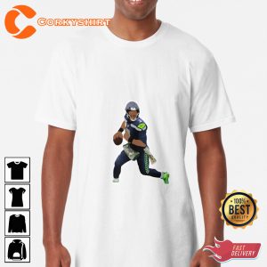 Russell Wilson Cartoon Style Football Unisex T-Shirt Print