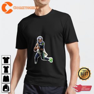 Russell Wilson Cartoon Style Football Unisex T-Shirt Print