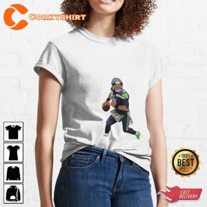 Russell Wilson Cartoon Style Football Unisex T-Shirt Print