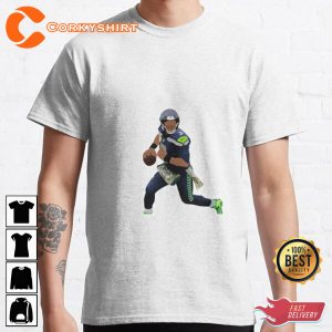 Russell Wilson Cartoon Style Football Unisex T-Shirt Print