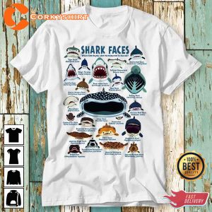 Shark Faces Marine Sea Life Printed T-shirt