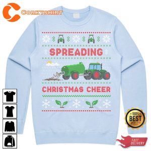 Spreading Christmas Cheer Farming Jumper Funny Farmer Sweatshirt