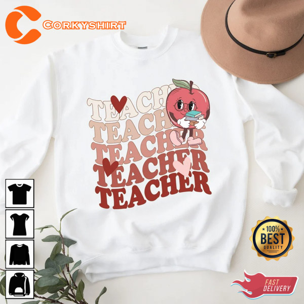 Teacher Valentine’s Day XOXO Retro Teacher Valentine Shirt