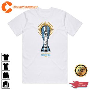 Trophy World Cup Messi T-Shirt Champions Argentina Tee