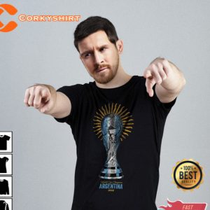 Trophy World Cup Messi T-Shirt Champions Argentina Tee