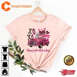Valentine Truck Xoxo Heart Cute Valentines Day Shirt