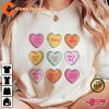 Valentines Conversation Hearts Groovy Retro Valentines Day Shirt