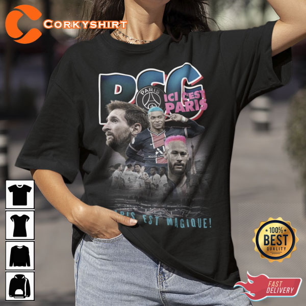 Vintage 90s Neymar Jr Mbappe Messi PSG Shirt