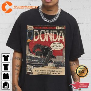 Vintage Kanye West Donda Comic Art Book Tshirt