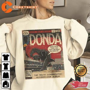 Vintage Kanye West Donda Comic Art Book Tshirt