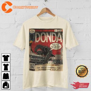 Vintage Kanye West Donda Comic Art Book Tshirt