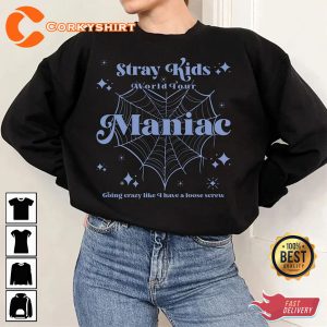 Vintage Stray Kids Maniac World Tour T-Shirt Design