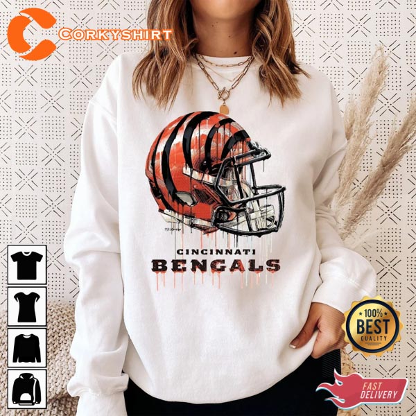 Cincinnati Bengals Shirt - Football Helmet Vintage Sweatshirt Unisex Hoodie