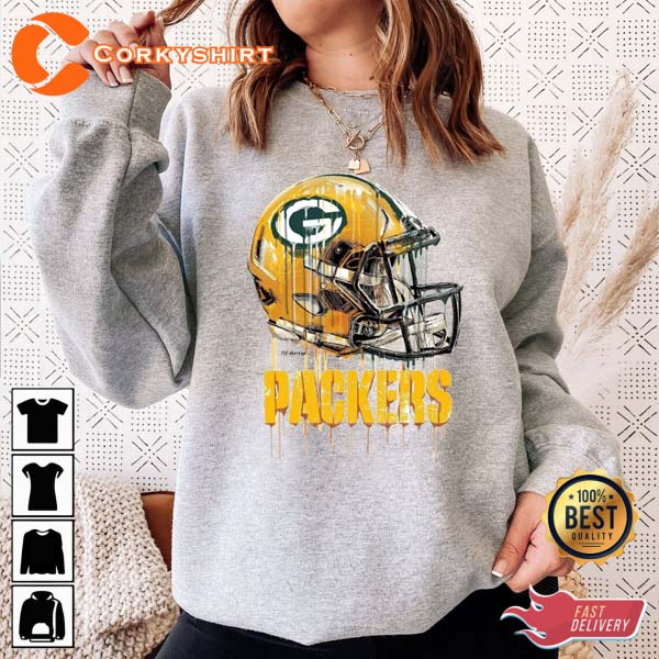 Shirtmandude Football Shirts Green Bay Packers T Shirt Vintage Green Bay Packers Shirt for Men Women Cool Retro Football Cheerleader Alternative Logo Graphic Tee