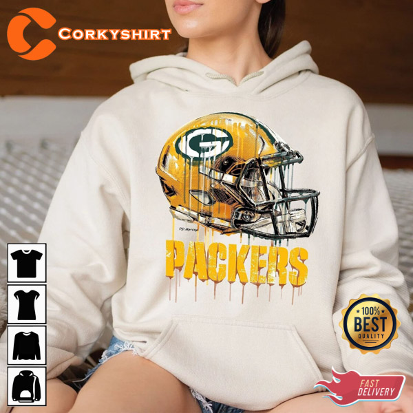 Shirtmandude Football Shirts Green Bay Packers T Shirt Vintage Green Bay Packers Shirt for Men Women Cool Retro Football Cheerleader Alternative Logo Graphic Tee