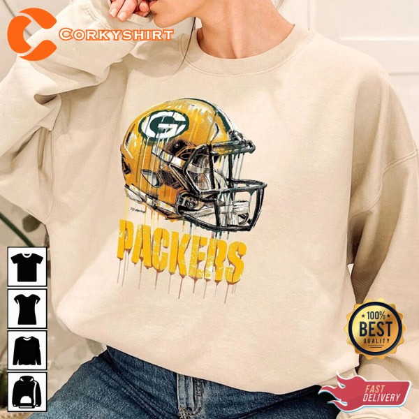 Shirtmandude Football Shirts Green Bay Packers T Shirt Vintage Green Bay Packers Shirt for Men Women Cool Retro Football Cheerleader Alternative Logo Graphic Tee