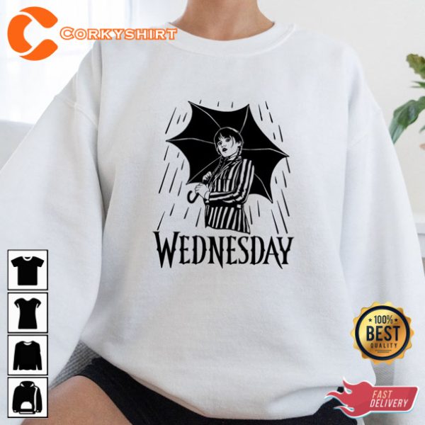 Wednesday Addams Jenna Ortega Umbrella Unisex T-Shirt