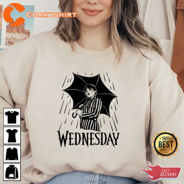 Wednesday Addams Jenna Ortega Umbrella Unisex T-Shirt