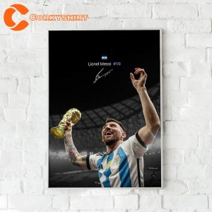 World Cup 2022 Lionel Messi Canvas Argentina Soccer Poster Art
