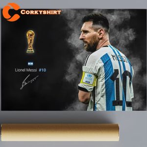 World Cup 2022 Lionel Messi GOAT Argentina Football Poster