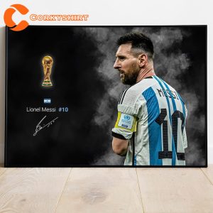 World Cup 2022 Lionel Messi GOAT Argentina Football Poster