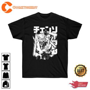 Chainsaw Devil Manga Art Unisex Black and White Shirt