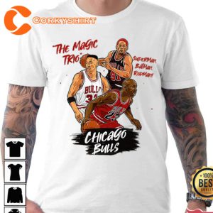 The Magic Trio Denis Rodman Scottie Pippen Michael Jordan Unisex Shirt