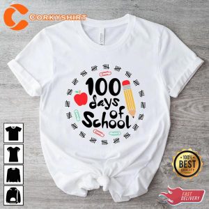 100 Days of School 100th Day Student Back to School Gift For Teacher T-Shirt