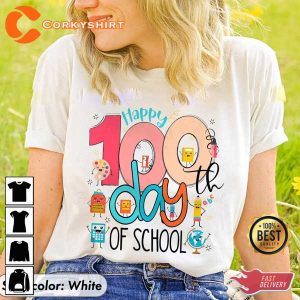 100-Days-of-School-Teacher-Student-Back-to-School-Celabratio-Unisex-T-Shirt