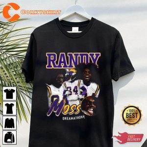 Retro 90s Randy Moss Jefferson Randy Moss Vintage Bootleg T-Shirt