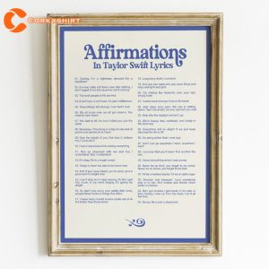 AFFIRMATIONS In Taylor Swift Lyrics Taylor Swift Poster Home Decor