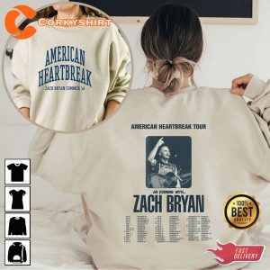 American Heartbreak Tour Printed Front And Back Zach Bryan 90s Rap Sweatshirt