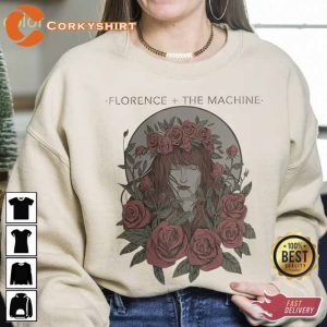 Beautiful Girl And Roses Florence And The Machine Unisex Tee
