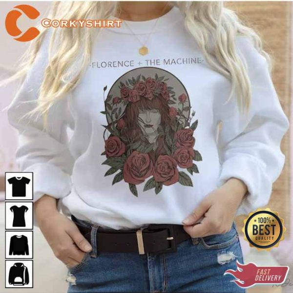 Beautiful Girl And Roses Florence And The Machine Unisex Tee