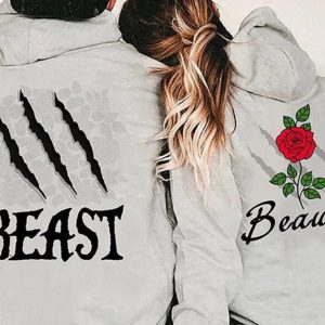 Beauty And Beast Couple Matching Gift For Her Him Couple Hoodie