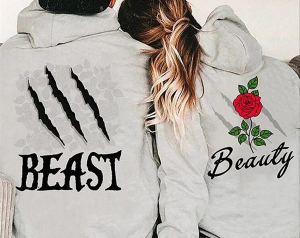 Beauty And Beast Couple Matching Gift For Her Him Couple Hoodie